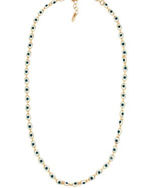 1610Istanbul Evil Eye Chunky Necklace - Metallic