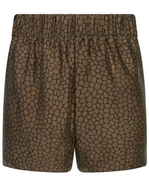 Lily Rou Silk Marina Relaxed Shorts - Green