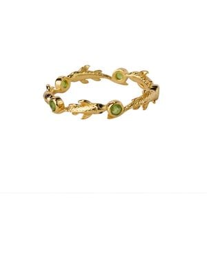 NASI SILVER Eternity Neshama Fish Band- Chrome Diopside - Metallic