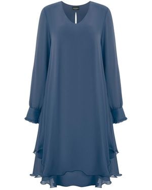 James Lakeland Long Sleeve Denim Wave Hem Dress - Blue