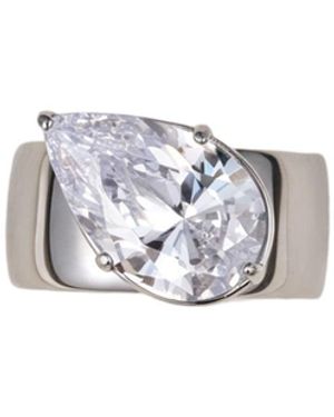 Onewildone A Wonderful Thing Tilted Pear Cigar Ring - White