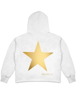 Aura & Co Golden Star Hoodie - White