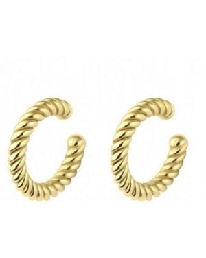 Spero London Twisted Sterling Ear Cuff No Piercing - Metallic