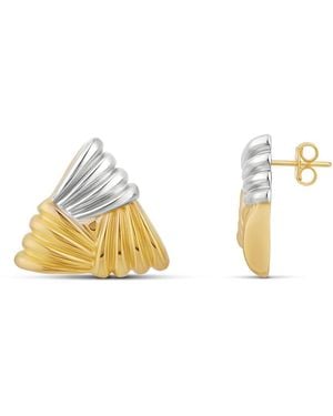SHYMI Textured Triangle Statement Studs - Metallic