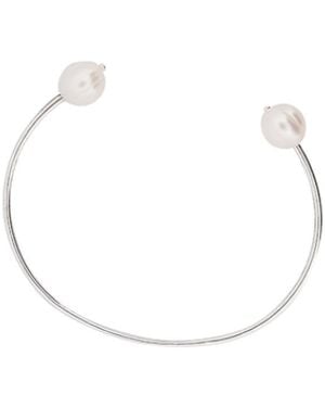 Silver Moon Sterling Bracelet With Pearls - White