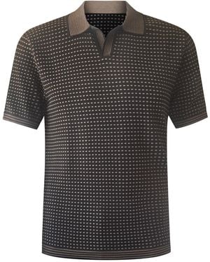 Vustra Cotton Johnny Collar Polo - Black