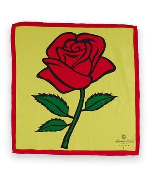 Gresham Blake Rose Pocket Square - Green