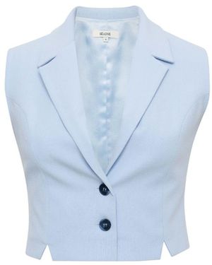 SÉLONE Aura Slit Tailored Vest - Blue