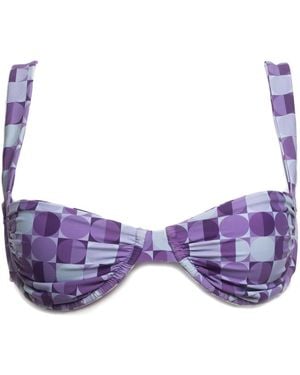 Patti Jane Swim Stevie's Geo Underwire Bikini Top - Purple