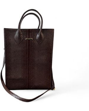 Jpo Koch House Dark Faux Leather Tote Bag - Brown