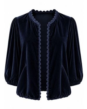 Luella Fashion Bari Velvet Jacket - Blue