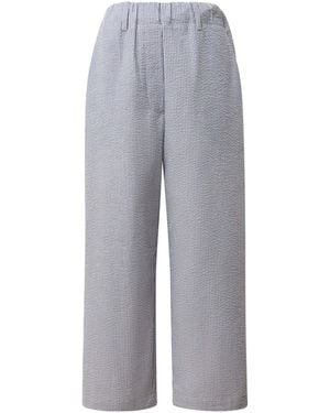 James Lakeland Striped Cotton Pants - Gray