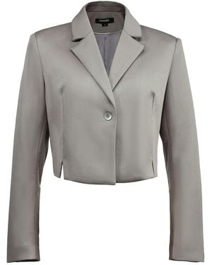 Smart and Joy Crop Tailor Jacket - Grey