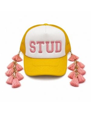 Julia Clancey Stud Luxe Chacha Trucker Cap - Yellow