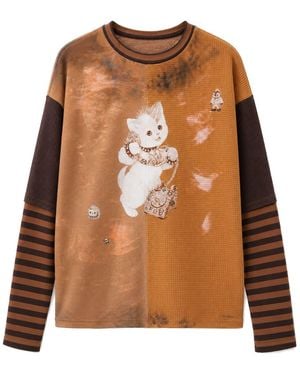 Castaneda Neutrals Sepia Long Sleeve T-Shirt One - Brown