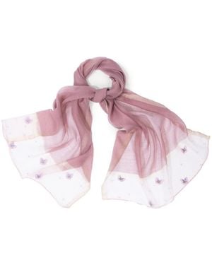 Saachi Butterfly Detail Silk Scarf - Pink