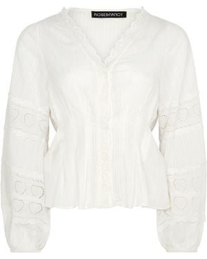 Rose & Nancy Harri Cotton Heart Lace Blouse - White