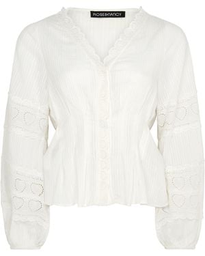 Rose & Nancy Harri Cotton Heart Lace Blouse - White