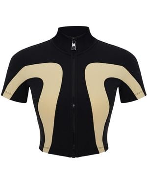 Pcfg Boomerang Zip Up Top - Black