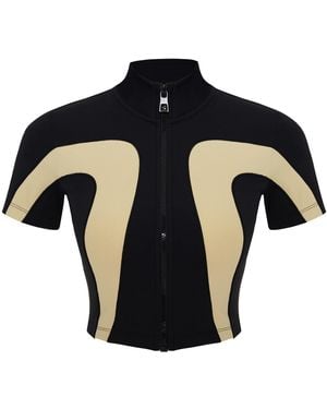 Pcfg Boomerang Zip Up Top - Black