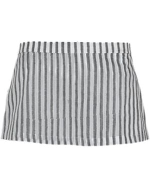 Manuela Cabrales Heliconia Block Print Mini Skort - Grey