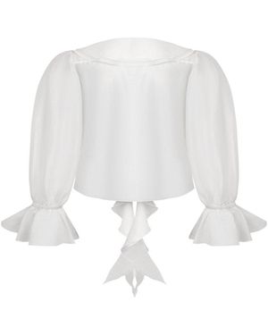 Elsava Veil Blouse - White