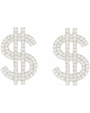 Maison De Gala Iconic Dollar Crystal Statement Earrings - Metallic
