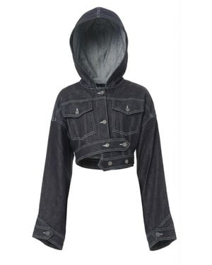Gao Republic Denim Hoodie Jacket - Black