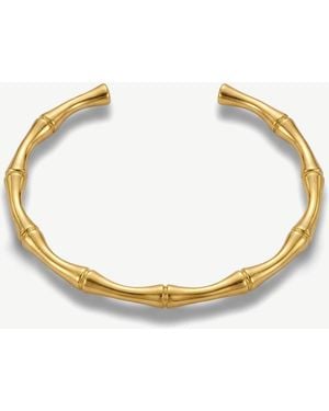 Elk & Bloom 14K Band Bamboo Stackable Bangle - White