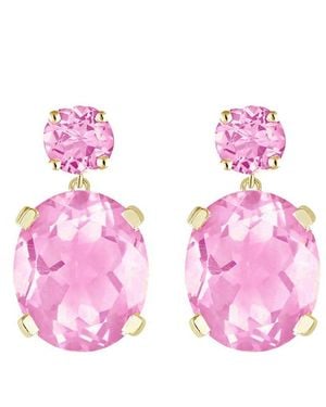 Augustine Jewels Vermeil Topaz Drop Earrings - Pink