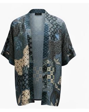 ORIGIN OF HEARTS Nira Resort Satin Kimono Shirt - Grey