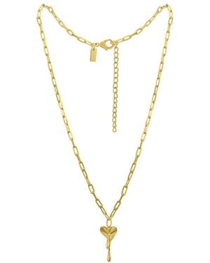 Lunaya Jewelry Small Melting Heart Necklace - Metallic