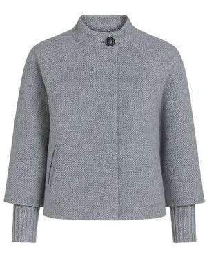 Conquista Button Detail Jacket With Elasticated Cuffs - Gray