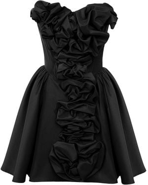 POST MERIDIEM Mini Dress With Corset And Gathering - Black