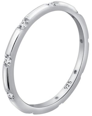 Diamonbliss Stackable Station Stackable Band Ring - Metallic