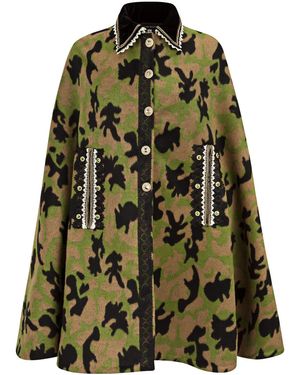 Boutique Kaotique Handmade Moroccan Camo Cape - Green