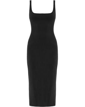 UNDRESS Olivia Midi Bodycon Dress With Square Neckline - Black