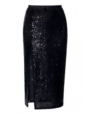 AGGI by HALEWSKI Zuza Sparkle Sequin Midi Skirt - Black