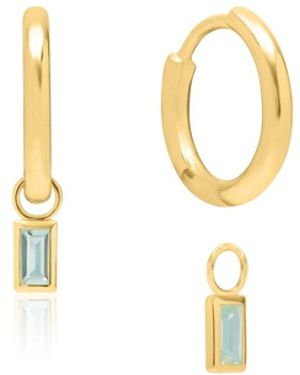Auree Venice Aquamarine Huggie Hoop Earrings - Metallic