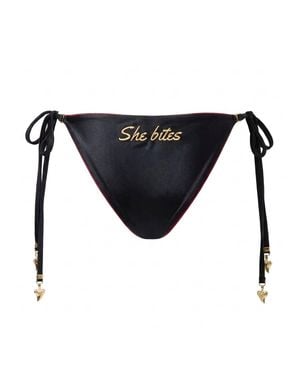 Made for It She Bites Tie Bottoms - Black