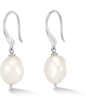Dower & Hall Baroque Luna Pearl Earrings - White