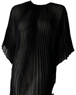 Monica Mahoney Chiffon Esmerelda Pleated Caftan - Black