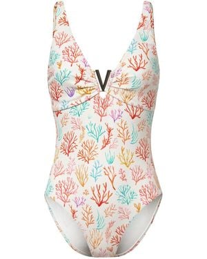 Aqva Swimwear Coral Print Aiguablava One-Piece Swimsuit - Multicolour