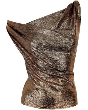 Me & Thee Neutrals Lost Property Bronze Metallic Top - Brown