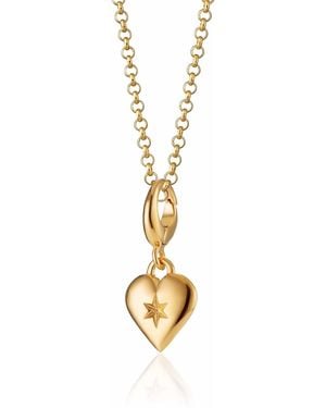 Lily Charmed Plated Star Heart Charm Necklace - Metallic