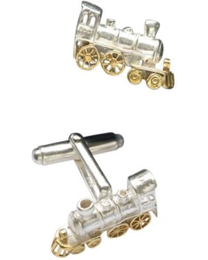 Simon Kemp Jewellers Train Cufflinks Eighteen Carat On - Metallic