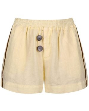 Anemoia Pastel Boxer Linen Shorts - Natural