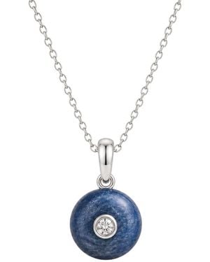 Lily Flo Jewellery Kyanite Diamond Pendant Necklace - Blue
