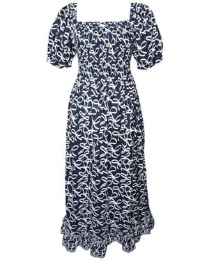 Mary Marshmallow Poppy Dress Long - Blue