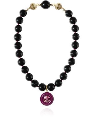 Saule Label Lola Onyx Necklace - Black